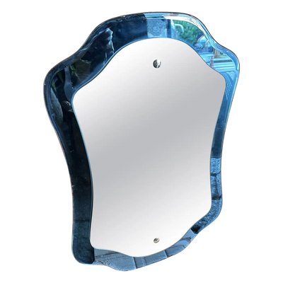 Space Age Well Shaped Blue Mirror from Cristal Arte, 1970s-NMK-2021734