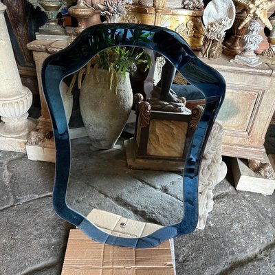 Space Age Well Shaped Blue Mirror from Cristal Arte, 1970s-NMK-2021734