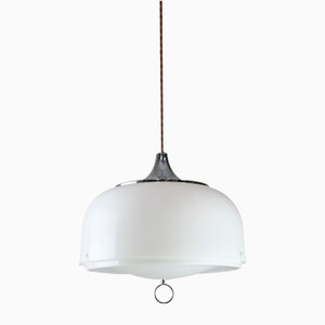 Space Age White Pendant Lamp from Guzzini, 1960s-HGJ-1756926