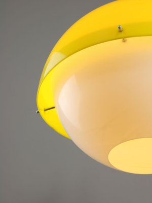 Space Age Yellow Acrylic Glass Pendant Lamp, 1970s-HGJ-1723729