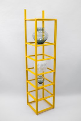 Space Age Yellow Plug-in Rack in Plastic and Glass, 1970s-KQB-1240166