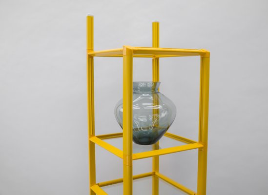 Space Age Yellow Plug-in Rack in Plastic and Glass, 1970s-KQB-1240166