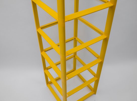 Space Age Yellow Plug-in Rack in Plastic and Glass, 1970s-KQB-1240166