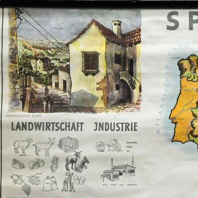 Spain Landscape Culture Souvenir Rollable Map Poster Wall Chart-KJP-1149535