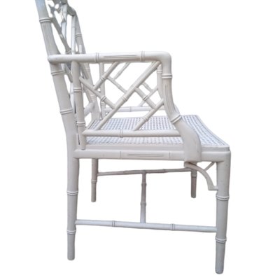 Spanish Armchair in Wood Imitating Bamboo with Woven Wicker Seat-TCS-1275386