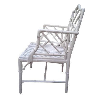 Spanish Armchair in Wood Imitating Bamboo with Woven Wicker Seat-TCS-1275386