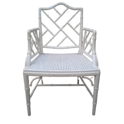 Spanish Armchair in Wood Imitating Bamboo with Woven Wicker Seat-TCS-1275386