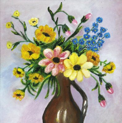 Spanish Artist, Floral Still Life, 20th Century, Oil on Canvas-ZYI-1332054