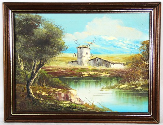 Spanish Artist, Typical Spanish Landscape, 20th Century, Oil on Canvas, Framed-ZYI-1332103