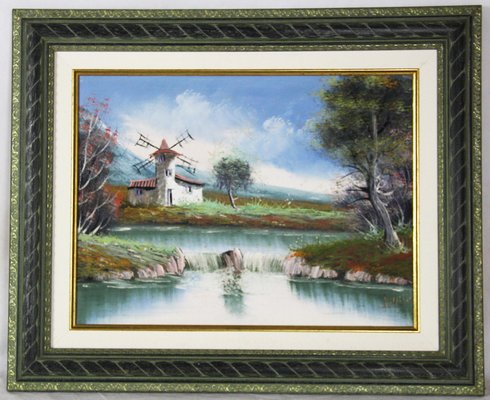 Spanish Artist, Windmill, 1990s, Oil on Canvas-ZYI-1340620