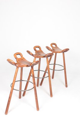 Spanish Bar Stools, 1960s, Set of 3-FK-594247