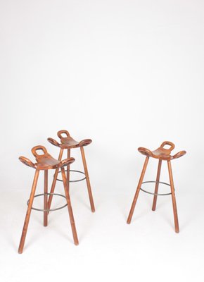 Spanish Bar Stools, 1960s, Set of 3-FK-594247