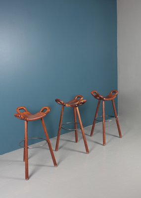 Spanish Bar Stools, 1960s, Set of 3-FK-594247