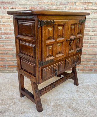 Spanish Baroque Chest of Drawers in Carved Walnut, 1940s-NOU-1299696