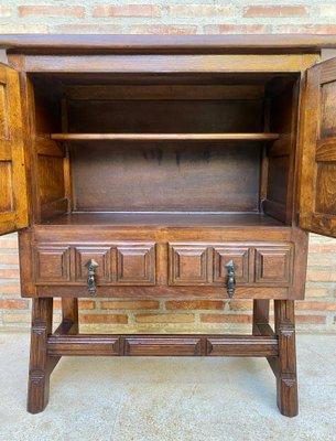 Spanish Baroque Chest of Drawers in Carved Walnut, 1940s-NOU-1299696