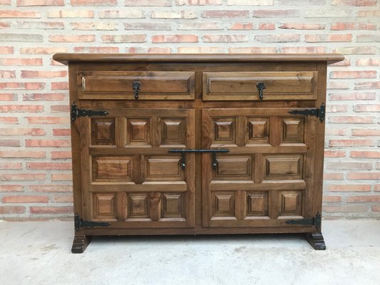 Spanish Baroque Style Carved Walnut Credenza-NOU-592322