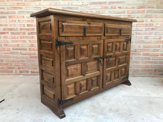 Spanish Baroque Style Carved Walnut Credenza-NOU-592322