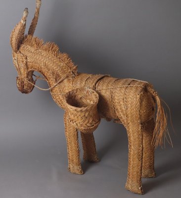 Spanish Braided Flowers Donkey, 1960s-ESB-1816541