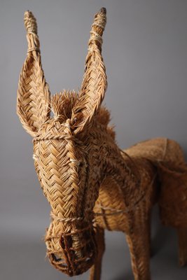 Spanish Braided Flowers Donkey, 1960s-ESB-1816541