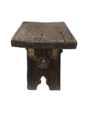 Spanish Brutalist Oak Stool-SNX-1288832