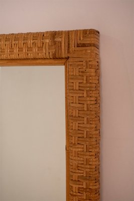 Spanish Cane Wall Mirror, 1970s-KT-1398995