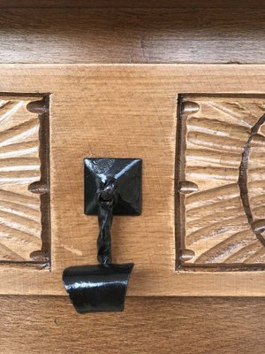 Spanish Carved Dark Walnut Tuscan 2-Drawer Credenza, 1940s-NOU-614382