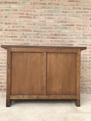 Spanish Carved Dark Walnut Tuscan 2-Drawer Credenza, 1940s-NOU-614382