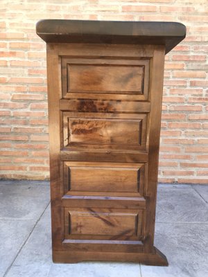 Spanish Catalan Carved Walnut Chest of Drawers, Highboy or Console, 1920s-NOU-739234