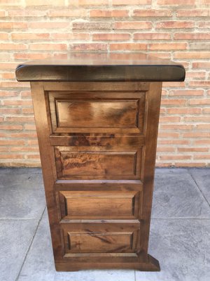 Spanish Catalan Carved Walnut Chest of Drawers, Highboy or Console, 1920s-NOU-739234