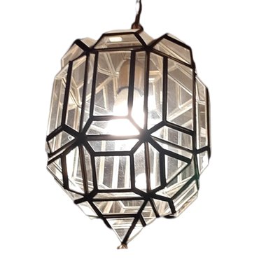 Spanish Ceiling Lamp in Brass & Glass, 1980s-TCS-1315212