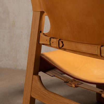 Spanish Chair Set in Naturel Leather and Oak by Børge Mogensen for Fredericia, 1995, Set of 2-JK-1824715