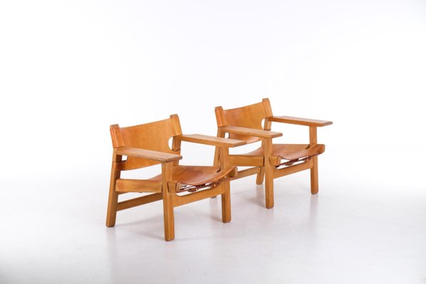 Spanish Chairs attributed to Børge Mogensen, 1960s, Set of 2-QU-1779786