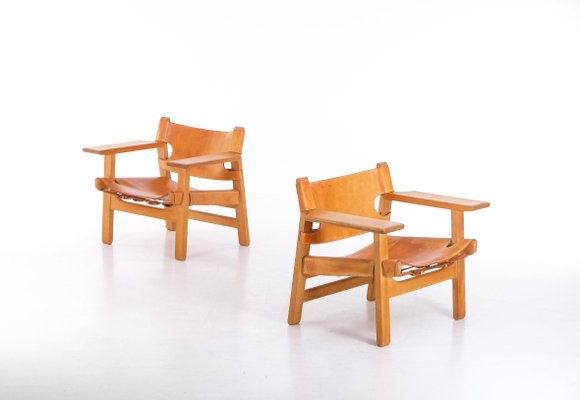 Spanish Chairs attributed to Børge Mogensen, 1960s, Set of 2-QU-1779786