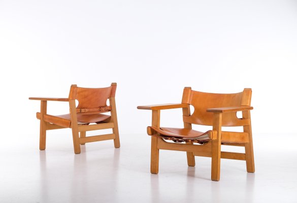 Spanish Chairs attributed to Børge Mogensen, 1960s, Set of 2-QU-1779786