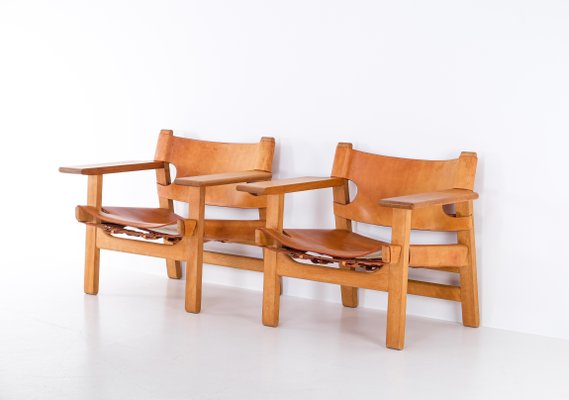 Spanish Chairs attributed to Børge Mogensen, 1960s, Set of 2-QU-1779786