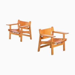 Spanish Chairs attributed to Børge Mogensen, 1960s, Set of 2-QU-1779786