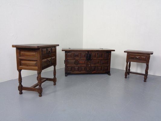 Spanish Chest & 2 Chests of Drawers, 1960s, Set of 3-RDW-1152801