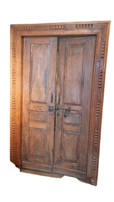 Spanish Double Doors with Iron Locks, Set of 2-TCS-1264392