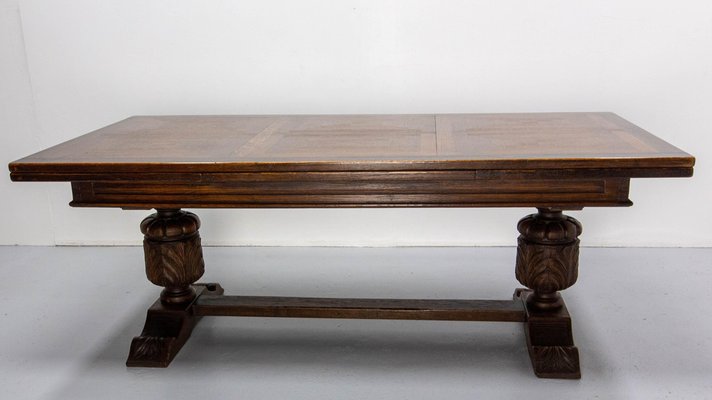 Spanish Extendable Oak Dining Table, 1960s-RIU-1747895