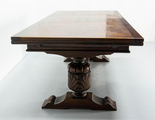 Spanish Extendable Oak Dining Table, 1960s-RIU-1747895