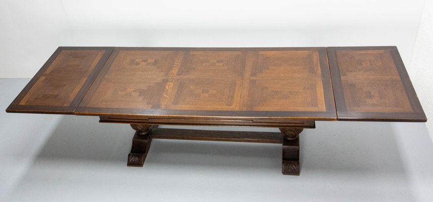 Spanish Extendable Oak Dining Table, 1960s-RIU-1747895