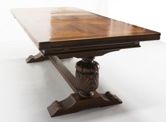 Spanish Extendable Oak Dining Table, 1960s-RIU-1747895