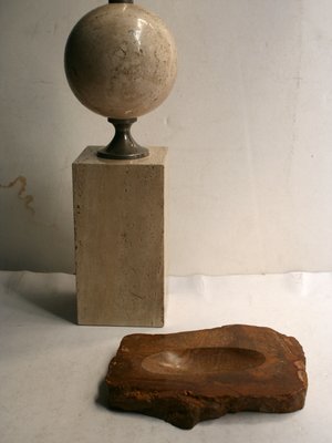 Spanish Fossil Wood Ashtray, 1970s-GT-734221