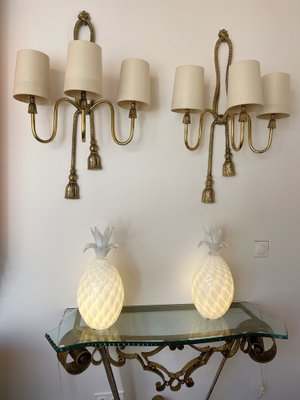 Spanish Gilt Bronze and Brass Knot Sconces from Valenti Luce, 1980s, Set of 2-FUE-1282741