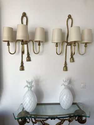 Spanish Gilt Bronze and Brass Knot Sconces from Valenti Luce, 1980s, Set of 2-FUE-1282741