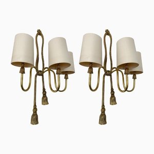 Spanish Gilt Bronze and Brass Knot Sconces from Valenti Luce, 1980s, Set of 2-FUE-1282741