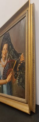 Spanish Girl Portrait, 1950s, Oil on Canvas, Framed-RPW-1820135