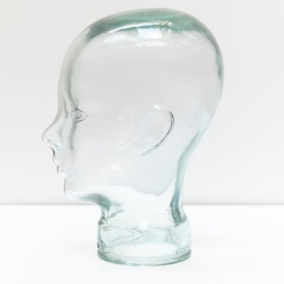 Spanish Glass Head Sculptures, 1970s, Set of 2-WM-575649