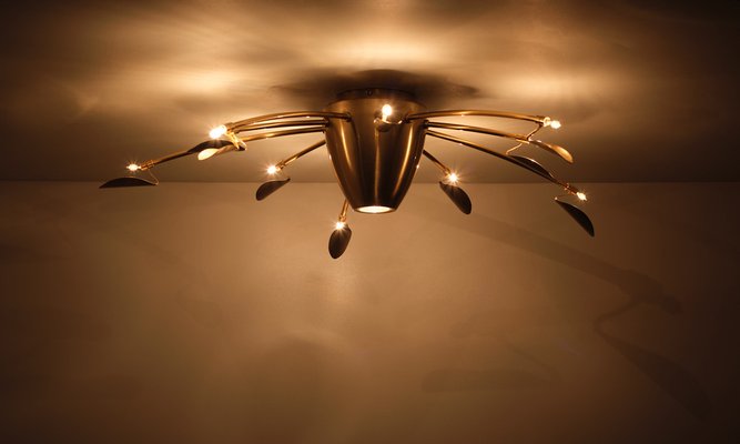 Spanish Halogen Ceiling Lamp in Rose Gold from Esteluz, 1980s-GCG-1279642