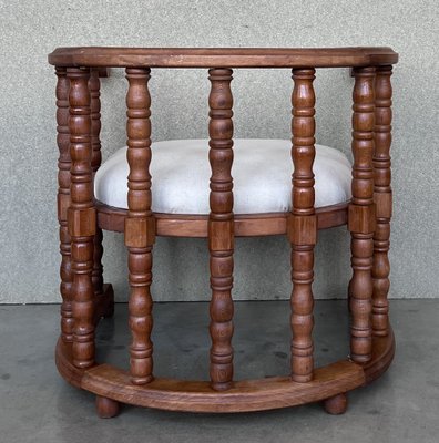 Spanish Hand Carved Chairs with Slatted Barrel Back, 1920, Set of 2-PSK-1401006